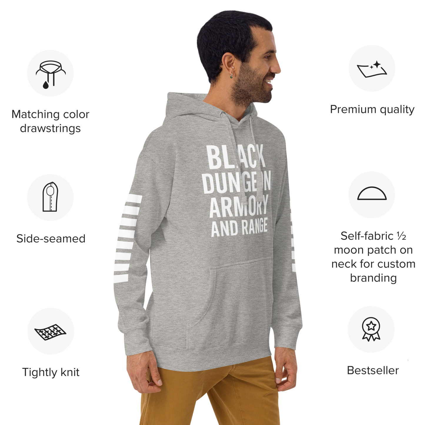 Black Dungeon Armory & Range Tactical Hoodie – Unisex  “ Dungeon Defender Series”